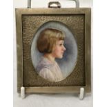 A miniature portrait of a young girl 6.2 x 5cm