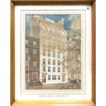 E.J. THRING Architectural drawing of 48 Berkeley Square & 48 Hays Mews, W.1 Watercolour & gouache