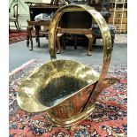Brass log basket, width 58cm.