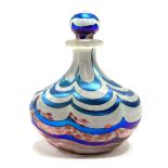 A coloured art glass scent bottle by Norman Stuart Clarke, signed to the base and dated 94, height