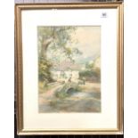 LOUIS MORTIMER (fl. 1900-1930) Winsford, Exmoor Watercolour Signed and inscribed to reverse 42.5 x