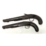 Two 19th Century percussion cap pistols (both af).