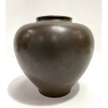 A bronze ovoid vase, height 18cm.