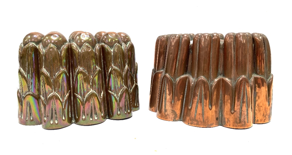 Two 19th century copper jelly moulds.