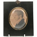 A cased miniature of a Regency gentleman, 8.5 x 7cm