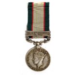 India General Service medal awarded to 1901 RFN Tekbahadur RANA 1-1 Gurkha Rifles and with North