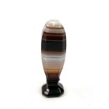A small banded agate desk seal, length 4cm.
