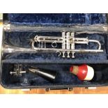 Silver plated trumpet by Elkhart 'The Buecher Aristocrat Custom Built' no. 279947 LP 235 & within