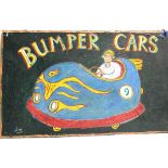 SIMEON STAFFORD 'Bumper Cars' Oil on board Signed, further signed, inscribed & dated 09.7.22 57cm