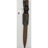 German WWII bayonet by Berg & Co stamped no. 9642 & with steel sheath