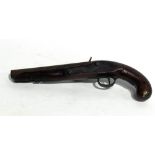 18th Century flint lock pistol, the lock stamped with a crowned GR monogram and TOWER, length 38cm.