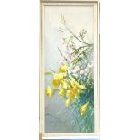 VERNON DE BEAUVOIR WARD (1905-1985) Still life Spring flowers Oil on canvas Signed 29.5 x 75cm ARR