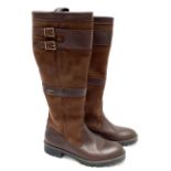 A pair of ladies Dubarry brown leather boots, size 40