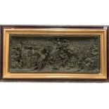 Bronzed metal relief panel depicting Napoleon's entry into Madrid 'THE EVENTS ON WAR ARE IN THE