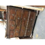 George III mahogany straight front chest of drawers, the top with canted corners and with fluted