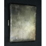 George V silver engine turned cigarette case, London 1933, weight 4.20oz approx.