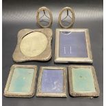 Seven various silver hallmarked mounted picture frames (all af).