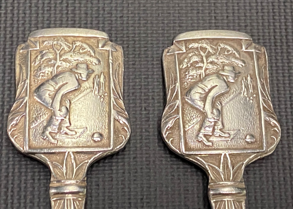 Set of three George V silver bowling trophy tea spoons, maker A.S.P.C, Sheffield 1939; together with - Image 3 of 3