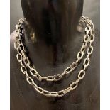 Modern German 925 silver curb link chain, length 83cm, weight 84.4g approx.