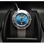 Breitling stainless steel gentlemans Super Ocean chronometer automatic wristwatch, with blue bezel