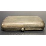 George V silver cigarette case of plain hipped shape, maker H.W.Ld, Birmingham 1912, weight 2.50oz