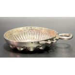 19th Century French white metal taste vin with half fluted & half circular embossed sides and