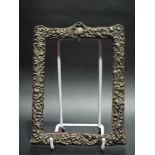 Victorian silver mounted rectangular photograph frame, foliate scroll embossed, Birmingham 1898,