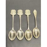 Set of three George V silver bowling trophy tea spoons, maker A.S.P.C, Sheffield 1939; together with