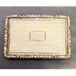 William IV silver engine turned rectangular vinaigrette by Nathaniel Mills, with foliate cast rim,