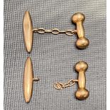 Pair of 15ct gold chain link cufflinks, weight 4.4g approx (one af).