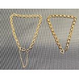 Italian 9ct gold Belcher link bracelet; together with a 9ct gold rope twist bracelet, weight 8.9g