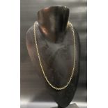 9ct gold curb link necklace, stamped 9k, length 59cm, weight 13.3g approx.