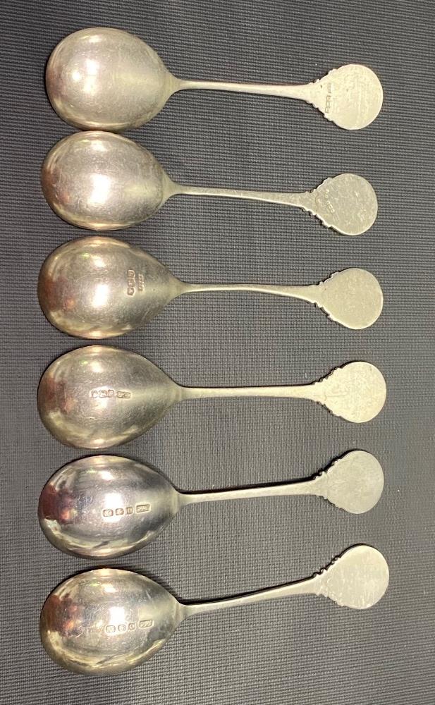 Set of six George V silver gold trophy spoons for Yarmouth and Caister Golf Club, two for - Image 2 of 3