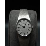 Rolex Precision 18ct white gold ladies bracelet wristwatch, the cushion shaped 27mm dial signed '