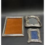 Three silver hallmarked photograph frames (AF)