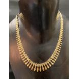 Italian 9ct gold graduated link necklace, stamped 9kt Italy, length 43cm, weight 15g approx.