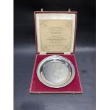 Modern silver Queen Victoria Royal Commemorative Imperial dish and designed by John Spencer