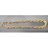 9ct gold rope twist bracelet, stamped 375, length 21cm, weight 3.3g approx.