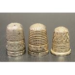 Three Charles Horner silver thimbles (3)