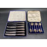 Cased set of six George V silver demi-tasse spoons, Sheffield 1933, weight 1.30oz approx; together