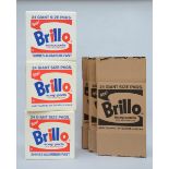 Quinze & Milan: three ottoman and three cardboard boxes 'Andy Warhols Brillo' (40cm)