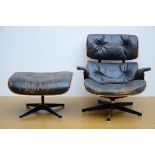 Eames: lounge chair en ottoman (ed. Miller) * (78cm)