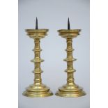 A pair of Renaissance candlesticks in bronze (40cm)