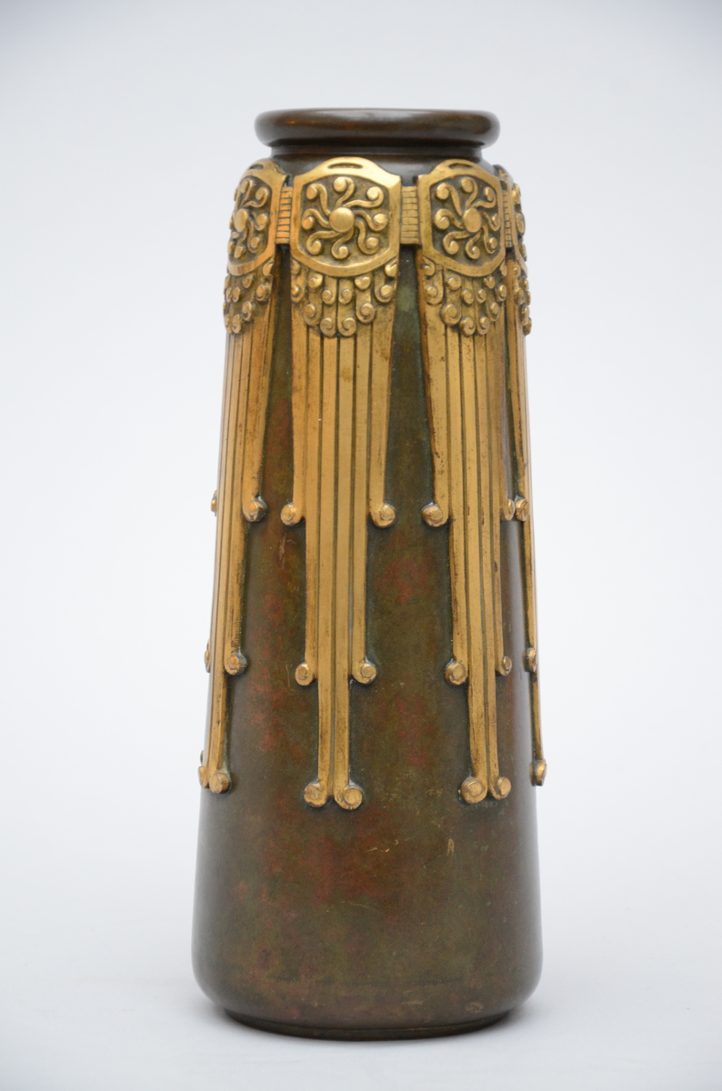 Vase in bronze with gilded decoration, circa 1910/1920 (30cm) - Image 4 of 4