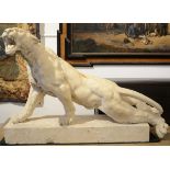 A large sculpture in plaster 'panther' (33x127x88cm)