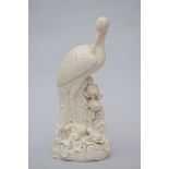 Statue in Chinese blanc de Chine porcelain 'heron' (45cm)