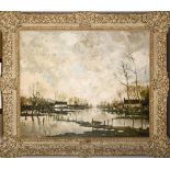 Albert Saverijs: painting (o/p) 'view of a river' (120x100cm)