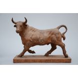 An sculpture in cast iron 'bull' (26x60x45cm)