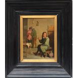 Anonymous (after Teniers): painting (o/p) 'smokers' (23x30cm)