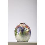 Camille Fauré: vase in Limoges enamel 'floral decor' (20cm)